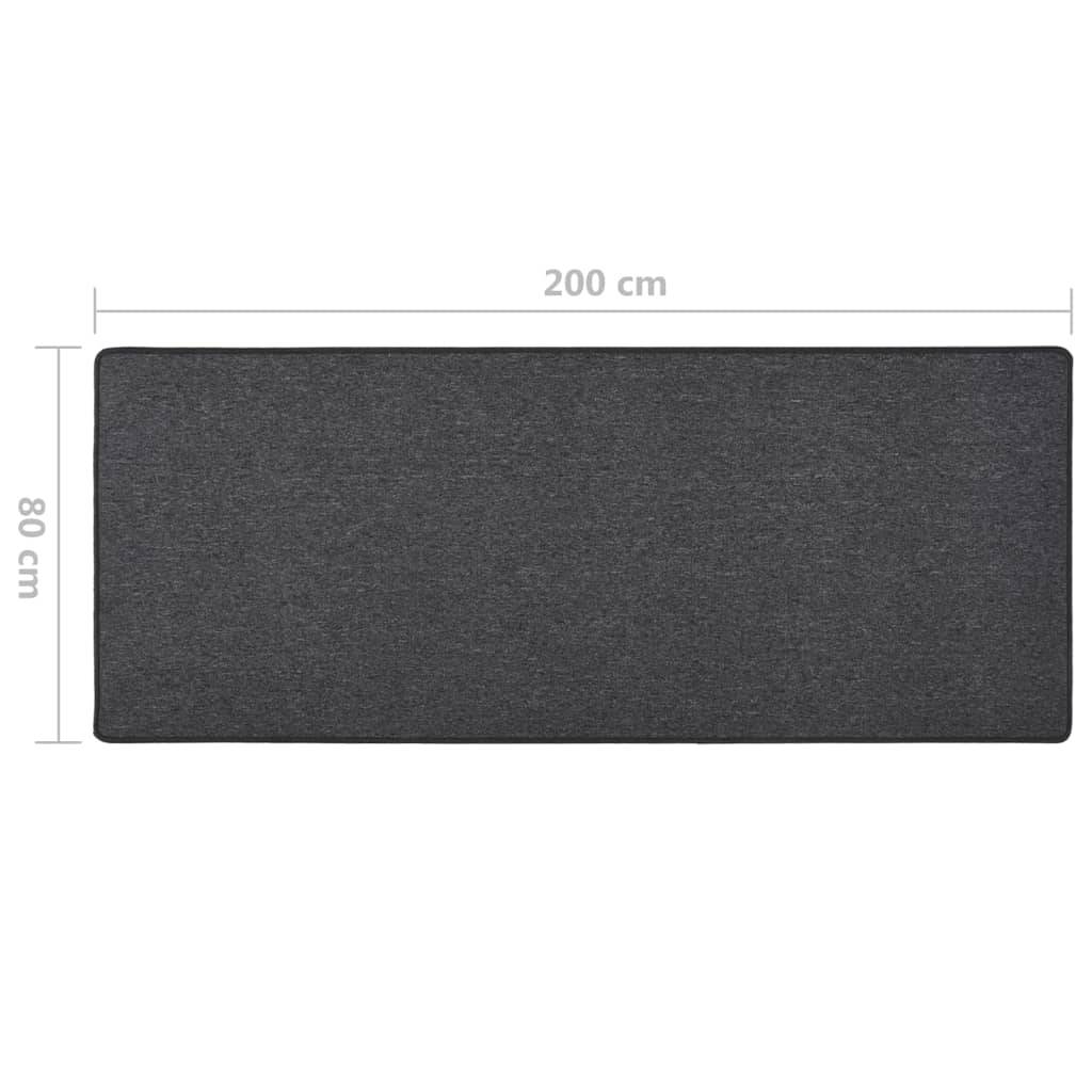 vidaXL Teppichläufer Anthrazit 80x200 cm