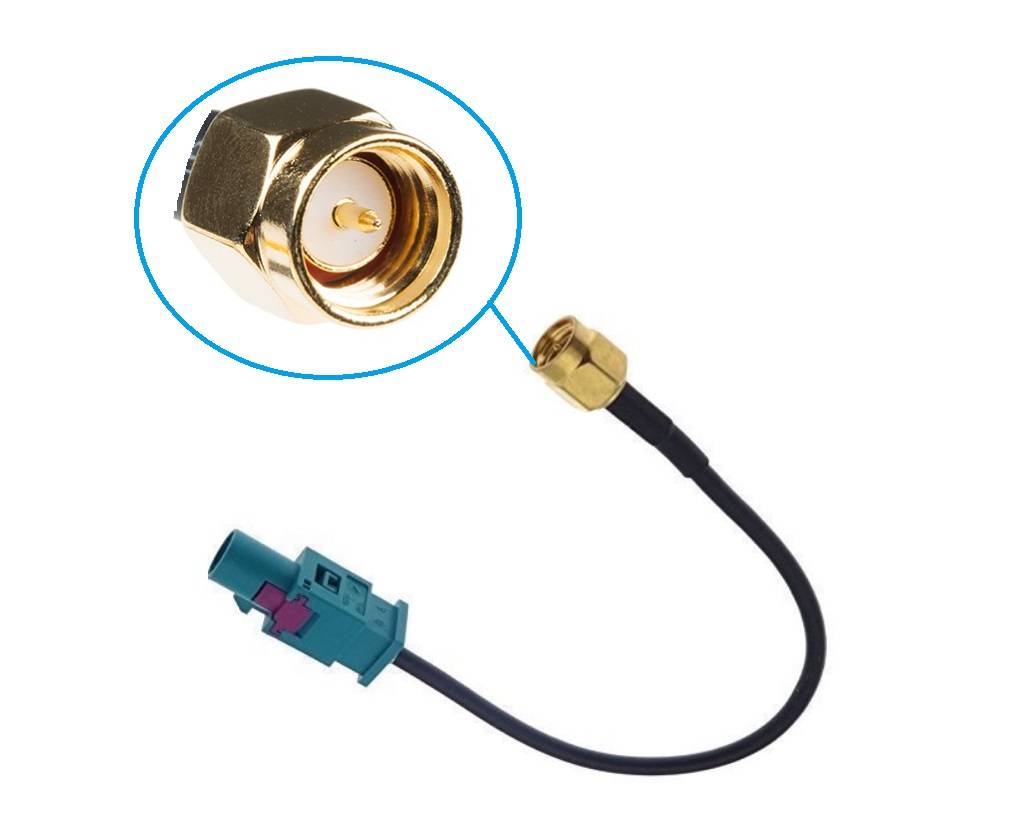 Fakra to SMA GSM GPS DAB DVB-T Antennen Adapter Cable