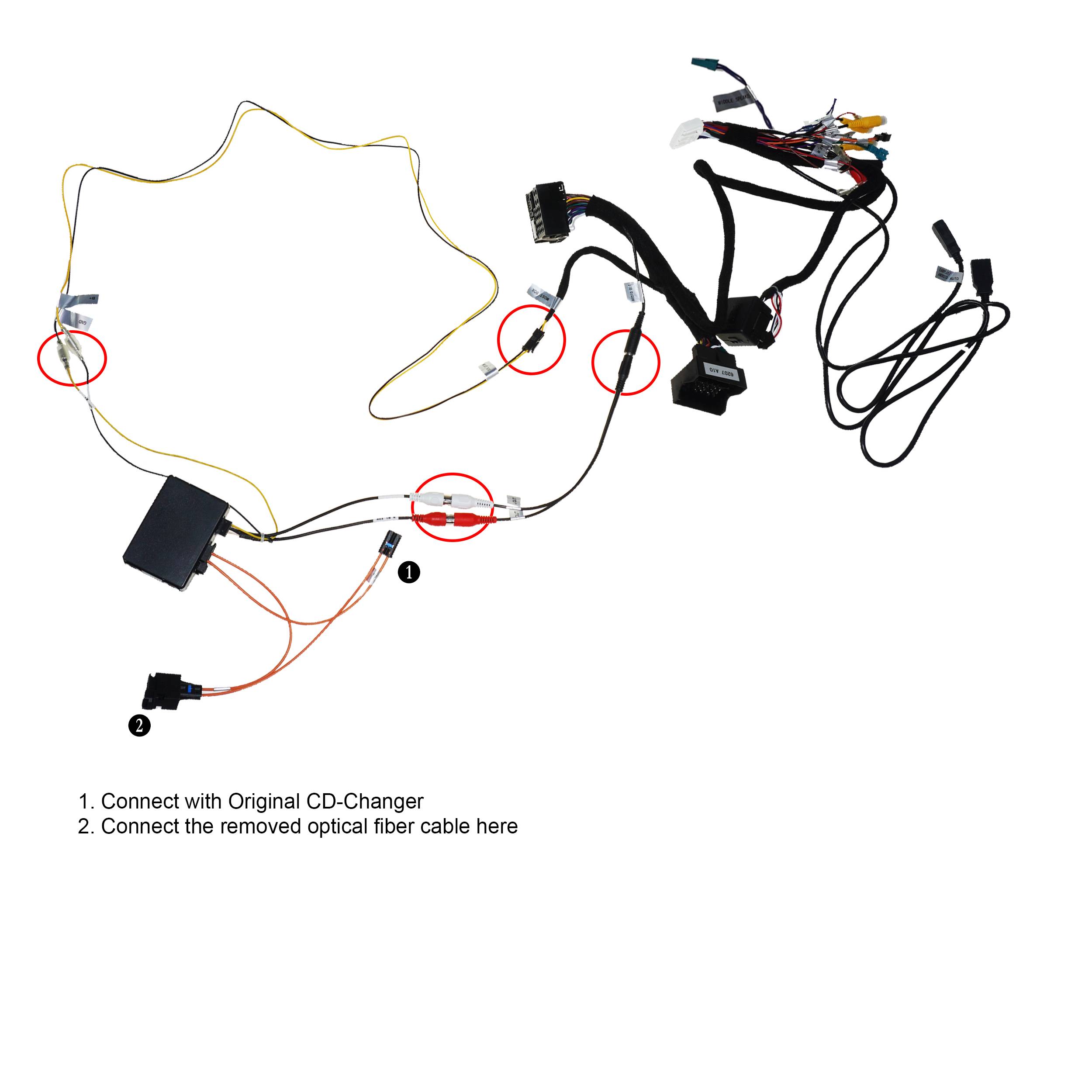 Für BMW E65 66 CD Wechsler auf AUX Adapter MOST Fibre Optic Gateway RCA Cinch
