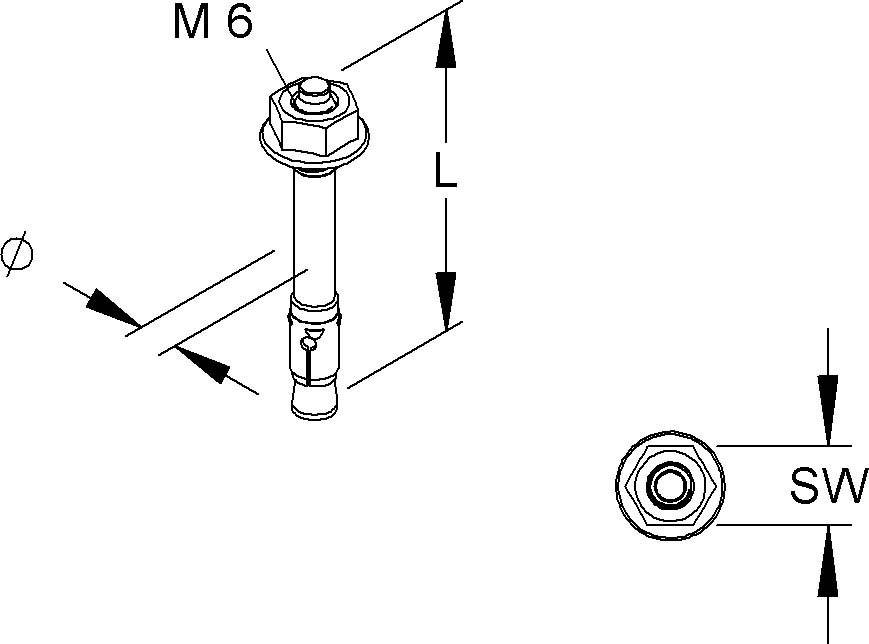 Niedax Durchsteckanker DAM 6X10