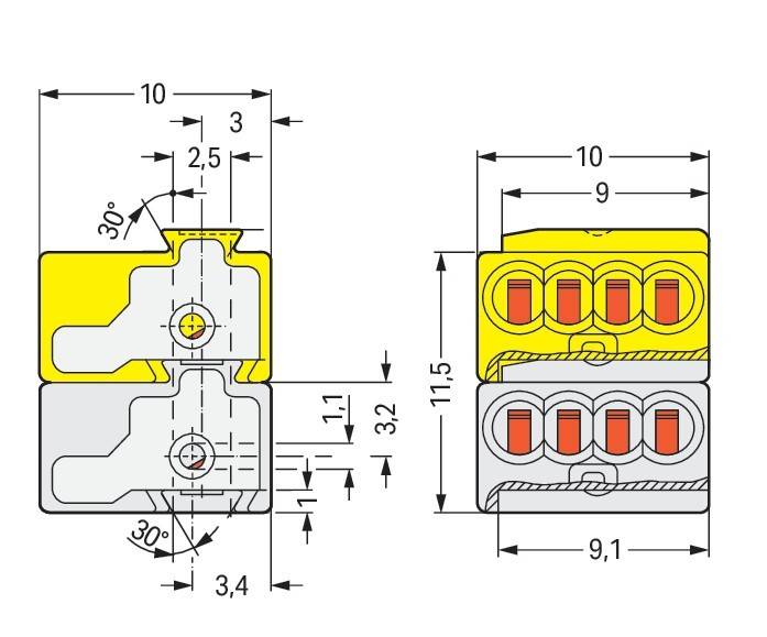 50 Stk. WAGO GmbH & Co. KG Busankoppler-Klemme 24