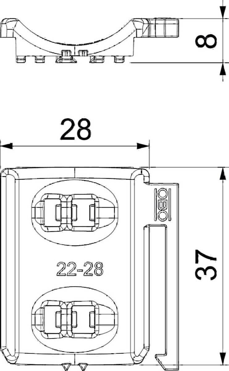 OBO Bettermann Universal-Gegenwanne 2058UW 28 LGR