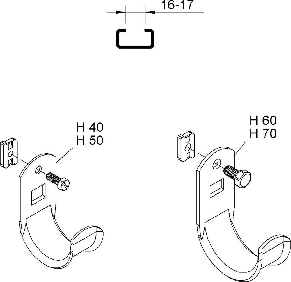 100 Stk. Niedax Kabelhalter H 70