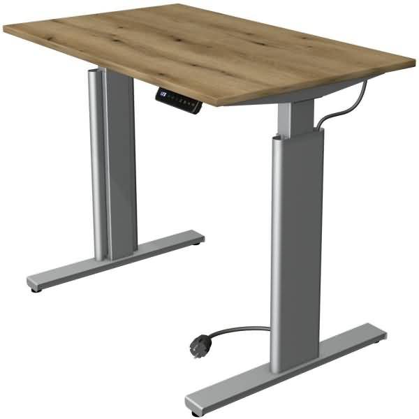 Sitz-/Stehtisch Move 3 BxTxH 100x60x72-120cm silber/eiche