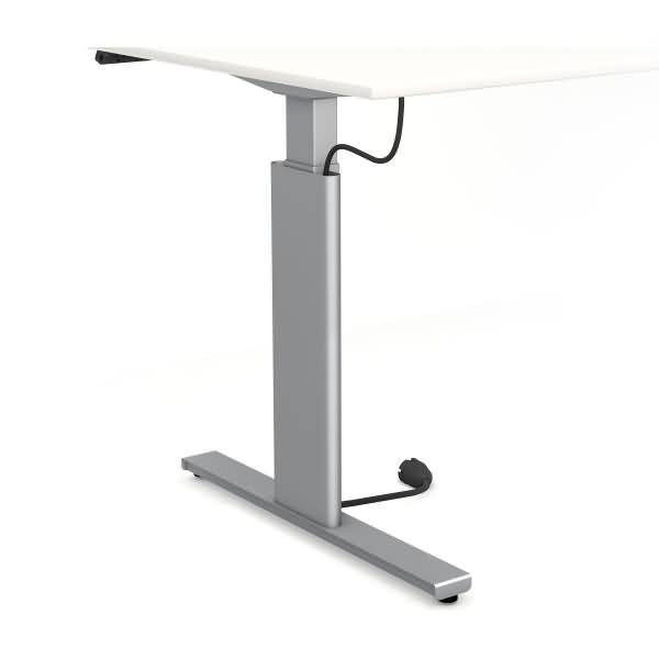 Sitz-/Stehtisch Move 3 BxTxH 100x60x72-120cm silber/eiche