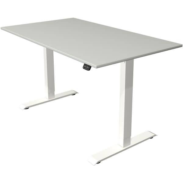 Sitz-/Stehtisch Move 1 elektr. höhenverstellbar bis 123cm BxT 140x80cm lichtgrau/weiß