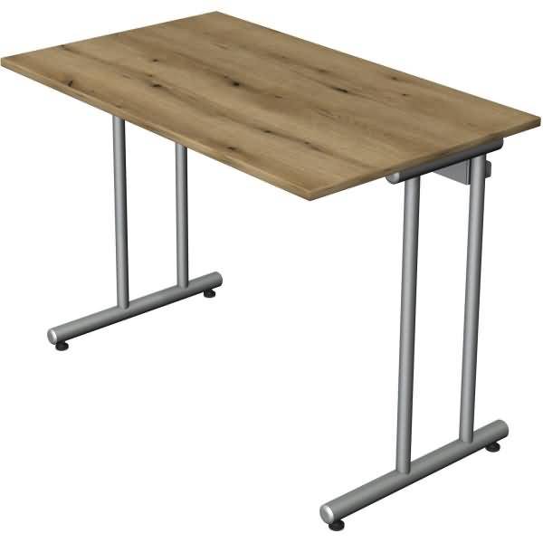 Schreibtisch start up Fuß silber 100x60x75cm eiche
