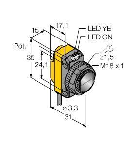 Turck Opto Sensor QS18VP6LP W/15