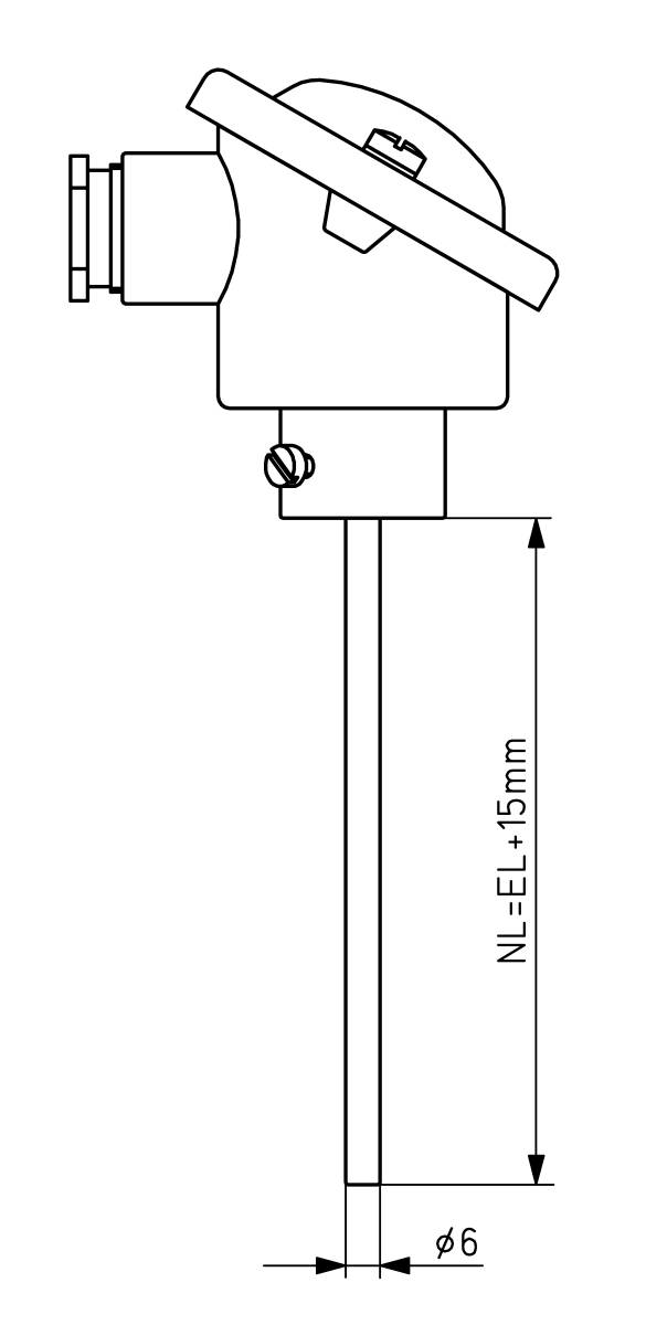 Alre-it Ind.Einbaukanaltemp.fühler IKF1P1000/100