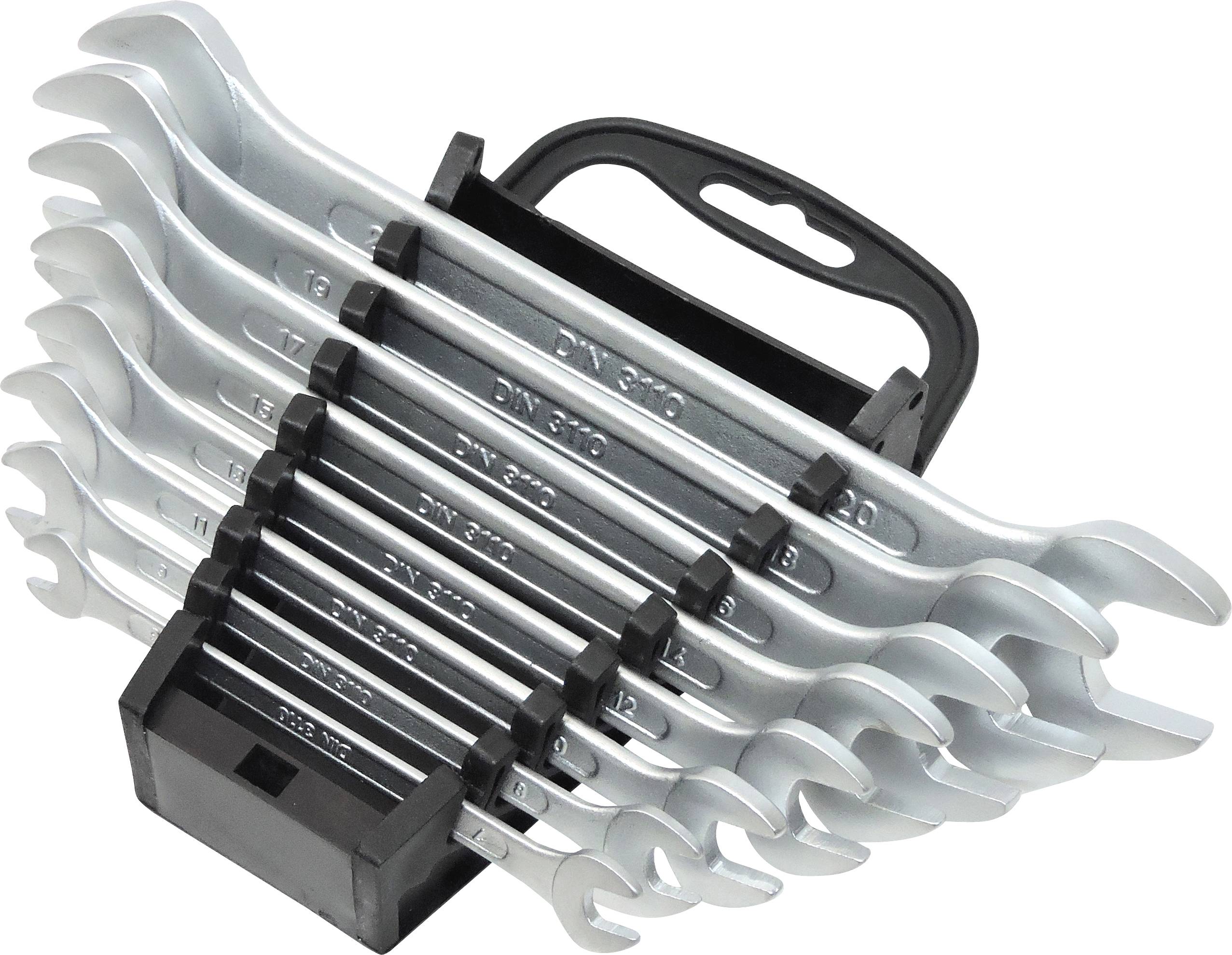 FAMEX 10255-08 Doppel-Gabelschlüssel Maulschlüssel Satz mit Kunststoffhalter 8-tlg.