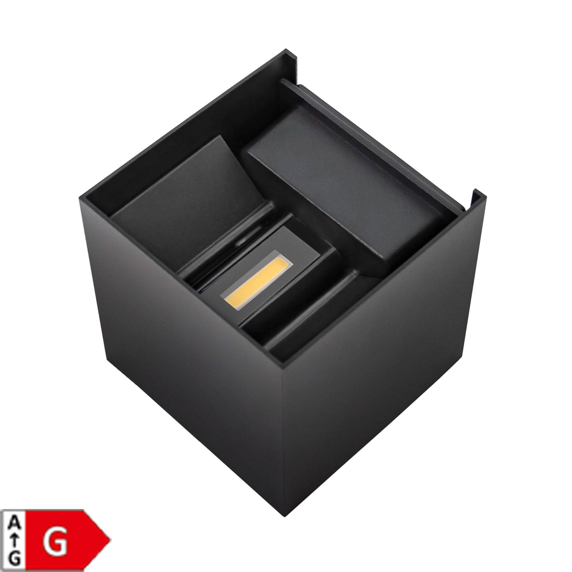 PremiumX Wandleuchte LWS7BS LED Schwarz 7W 475 LM Bewegungsmelder Wandlampe Leuchte Lampe Innen Außen IP65