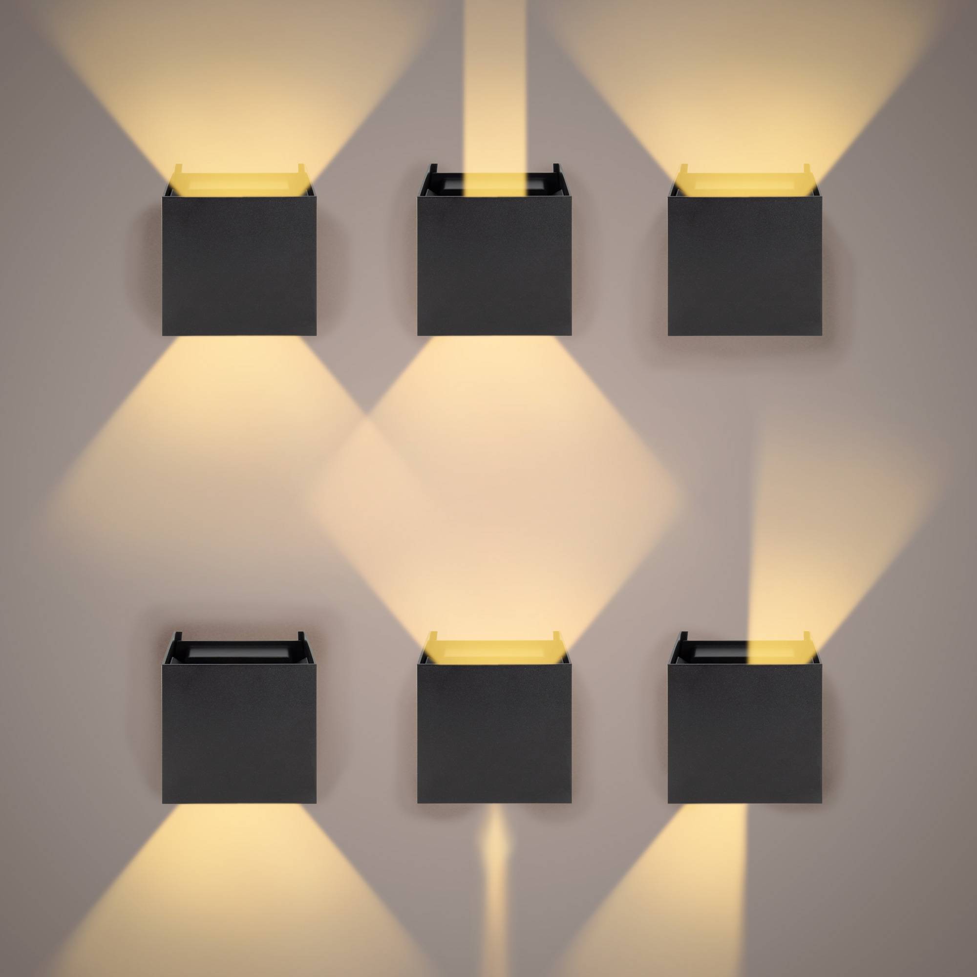 PremiumX Wandleuchte LWS7B LED Schwarz 7W 475 LM Wandlampe Leuchte Lampe Innen Außen IP65