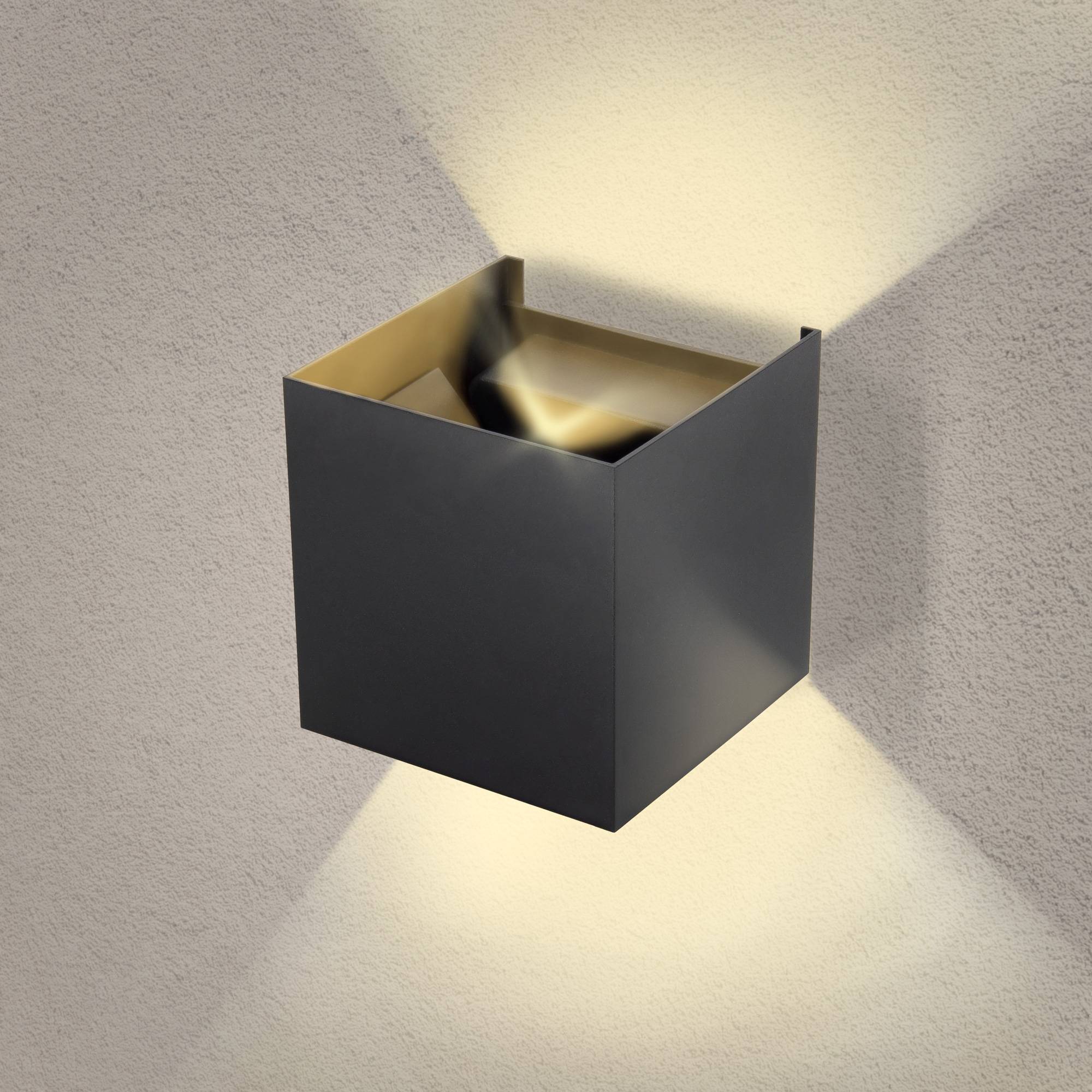 PremiumX Wandleuchte LWS12B LED Schwarz 12W 820 LM Wandlampe Leuchte Lampe Innen Außen IP65