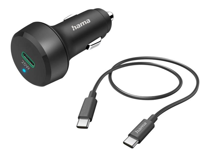 Hama Auto-Netzteil - 25 Watt - 3 A - PD, QC 3.0 (USB-C) - Schwarz
