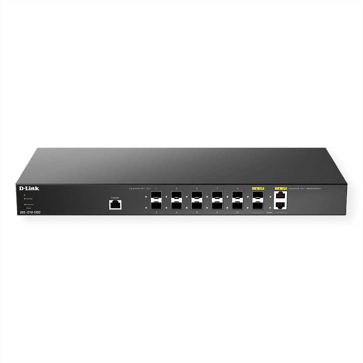 D-Link DXS 1210-12SC - Switch - Smart - 10 x 10 Gigabit SFP+ + 2 x combo 10 Gigabit SFP+/RJ-45