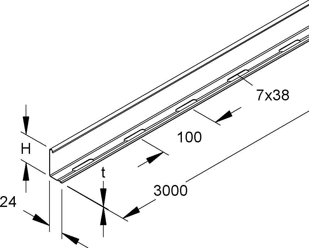 3 Mtr. Niedax Trennsteg RW 50 F
