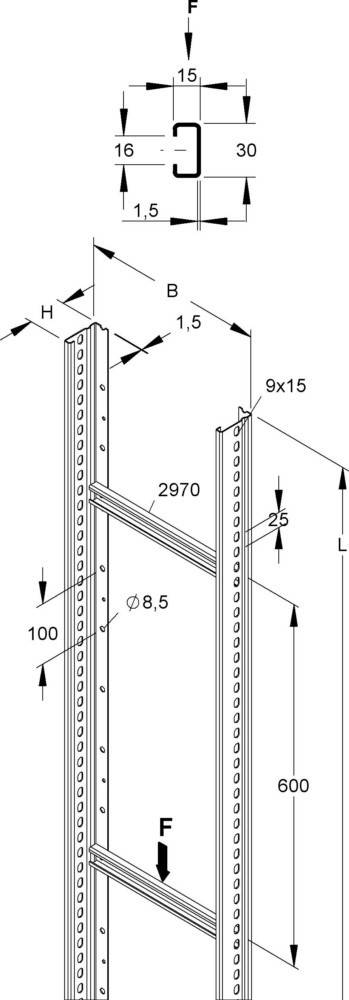 3 Mtr. Niedax Steigetrasse STL 60.306/3