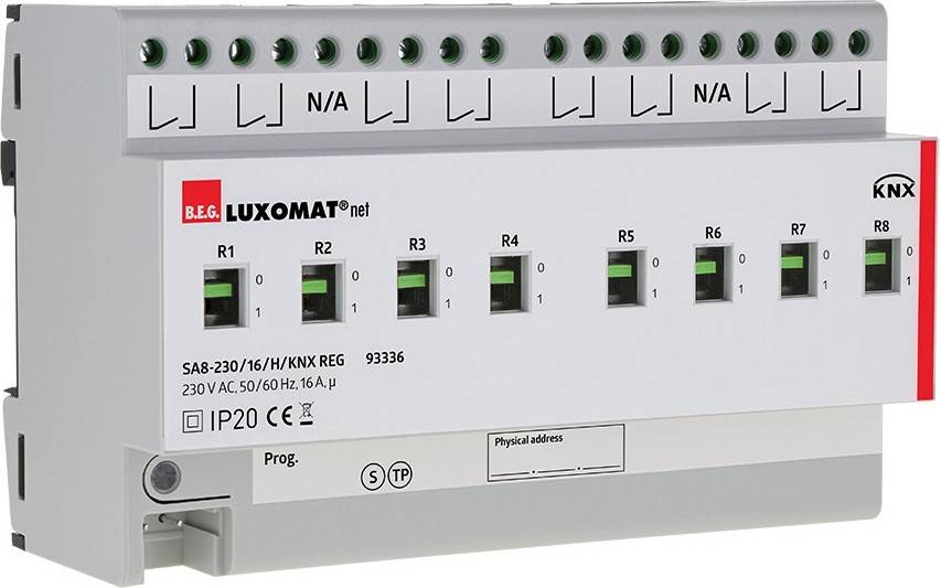 BEG Brück Electronic Schaltaktor SA8-230/16H/KNXREGgr