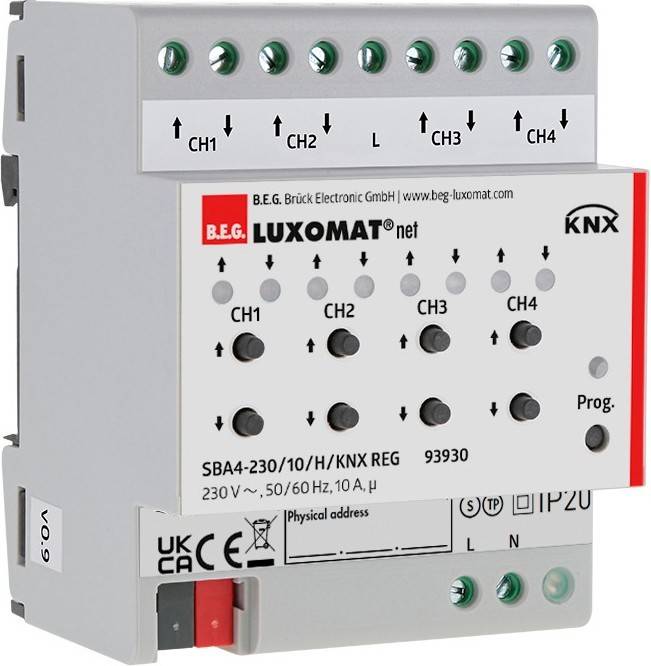 BEG Brück Electronic Jalousieaktor SBA4-230/10HKNXREGws