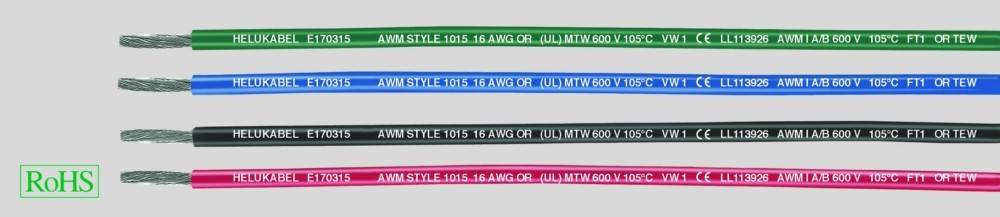 100 Mtr. Diverse HEL UL-Style 1015 AWG 1 UL-Style1015AWG 1 sw