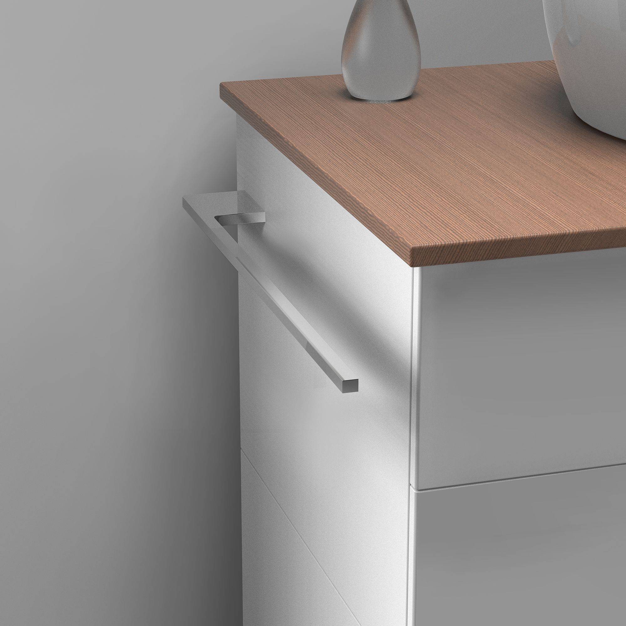 kalb | Handtuchhalter Slim für Waschtisch, Chrom, Aluminium, Länge: 400mm, Höhe: 8mm, Tiefe: 50mm