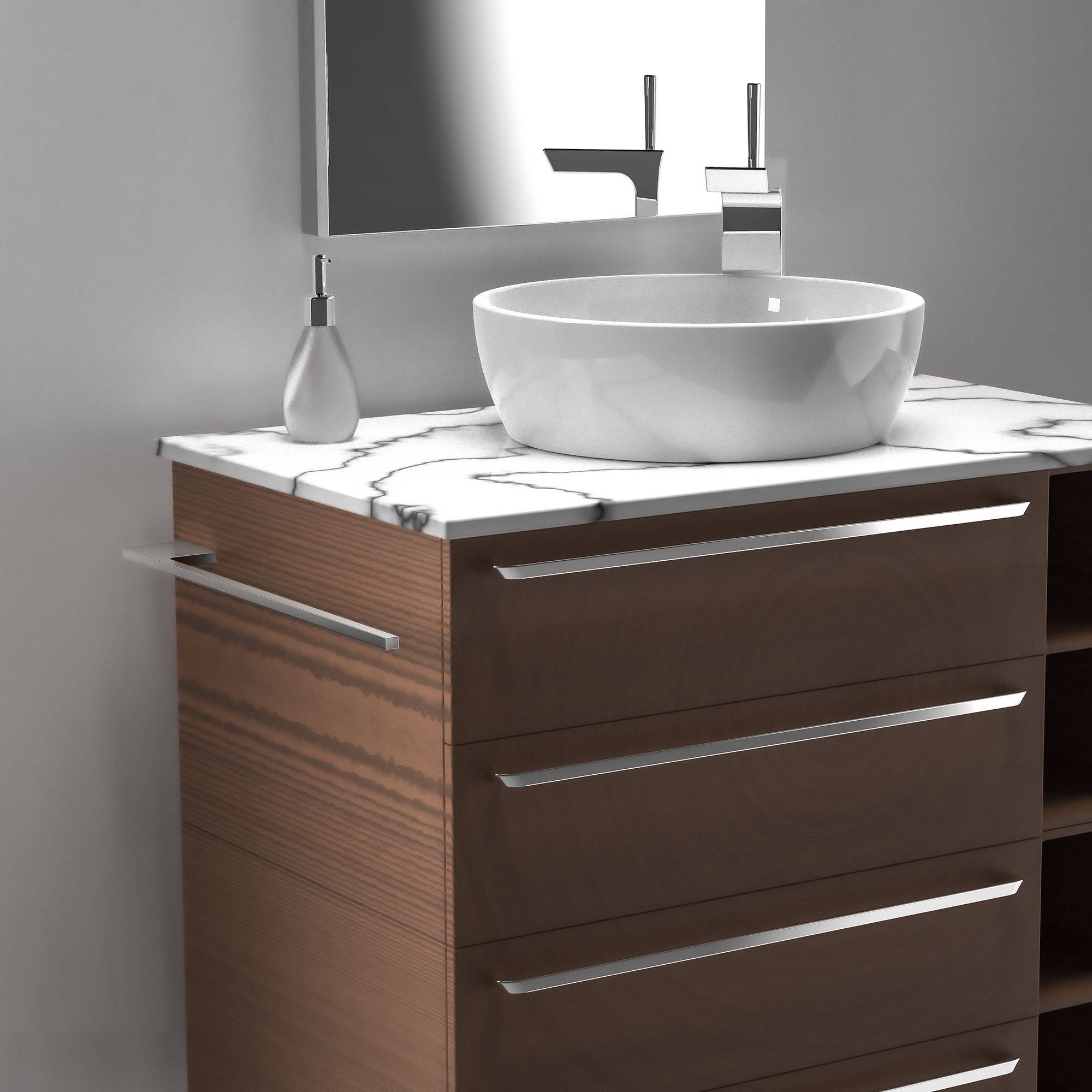 kalb | Handtuchhalter Slim für Waschtisch, Chrom, Aluminium, Länge: 400mm, Höhe: 8mm, Tiefe: 50mm