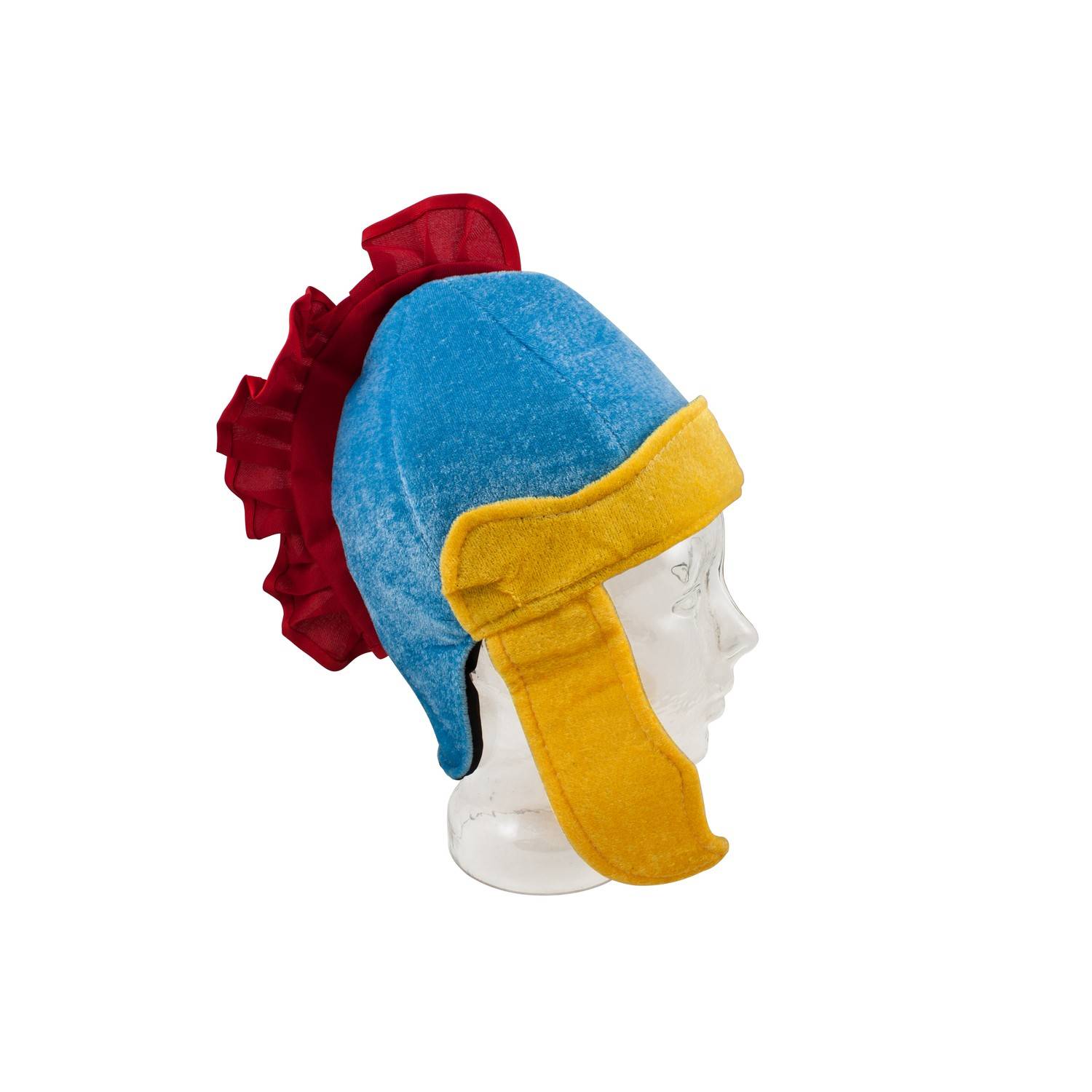 BestSaller 1330 Kinder Römerhelm aus Stoff / Sparta / Sankt Martin ca. 57 cm Kopfumfang, rot/blau/gelb