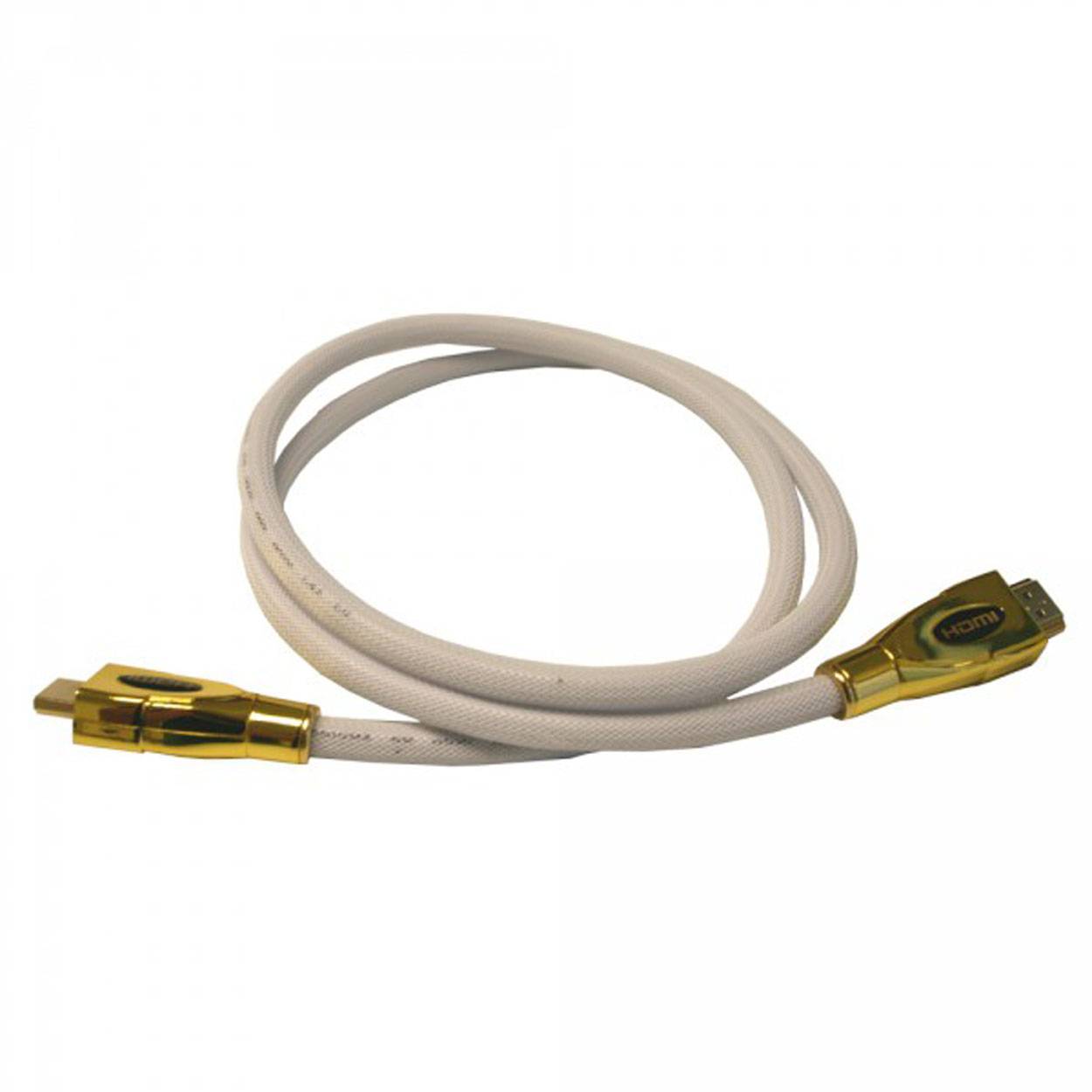 PremiumX 1m HDMI Kabel 1,4 High Speed HDMI Cable Weiß Vergoldete Stecker FULLHD 3D Ultra HD