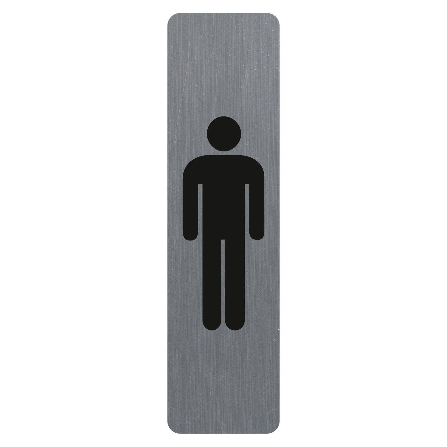 Exacompta Hinweisschild selbstklebend Aluminiumoptik Herren 165x44cm Grau 67169E