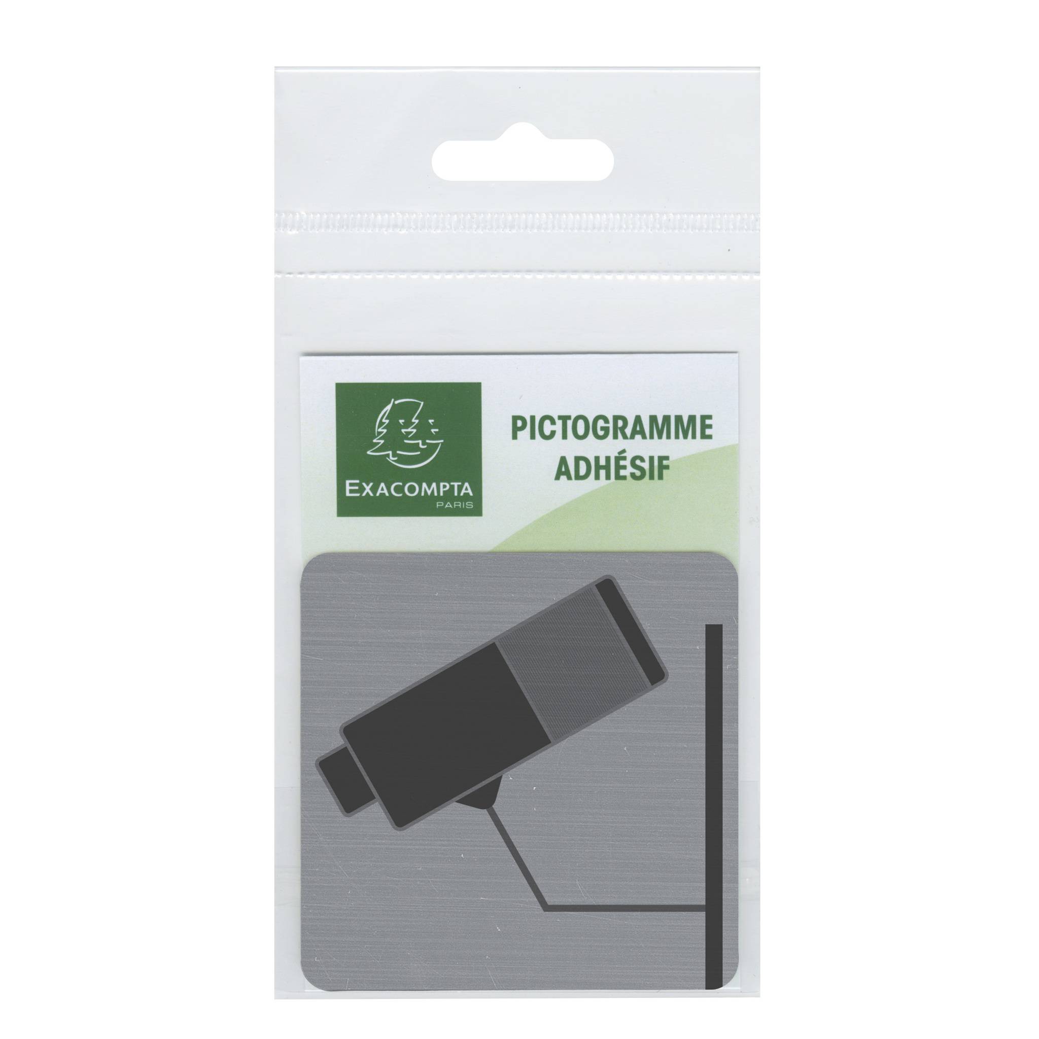 Exacompta Hinweisschild selbstklebend Aluminiumoptik Video 75x75 cm Grau 67180E