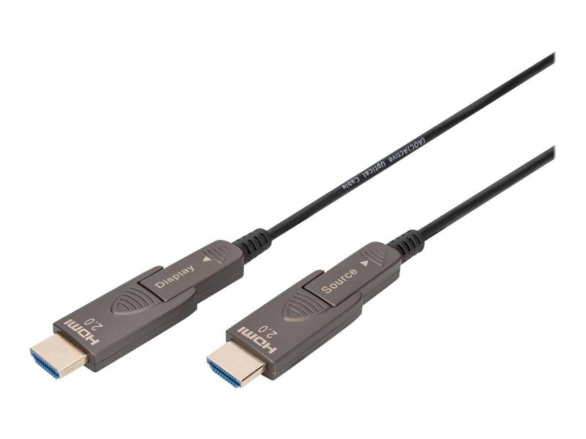 DIGITUS - 4K - HDMI AOC Hybrid Glasfaserkabel mit 30m abnehmbaren Stecker