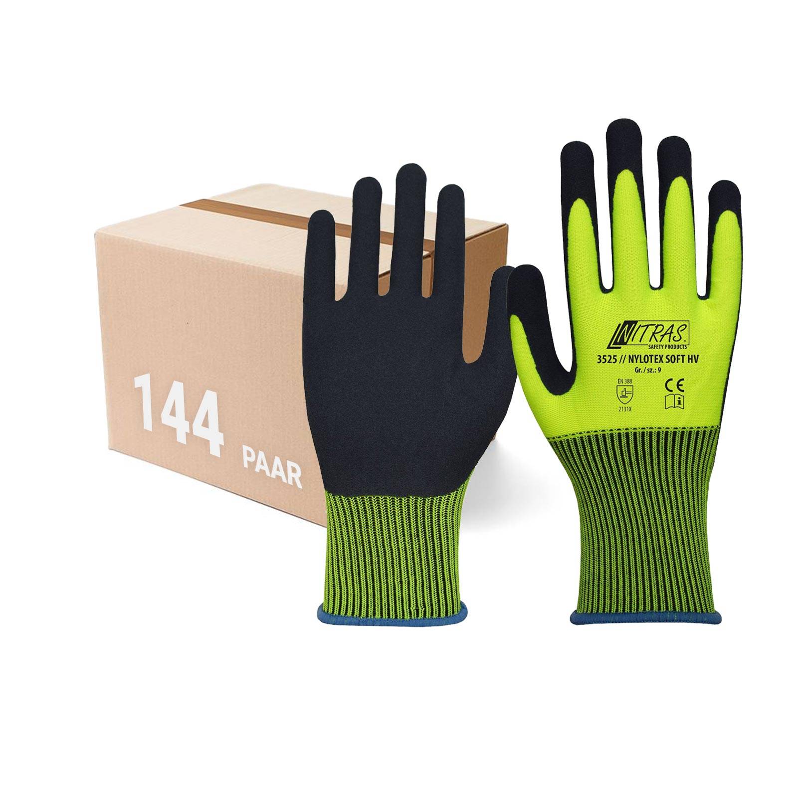 NITRAS Schutzhandschuhe Nylotex Soft HV 3525 144 Paar - Größe:8