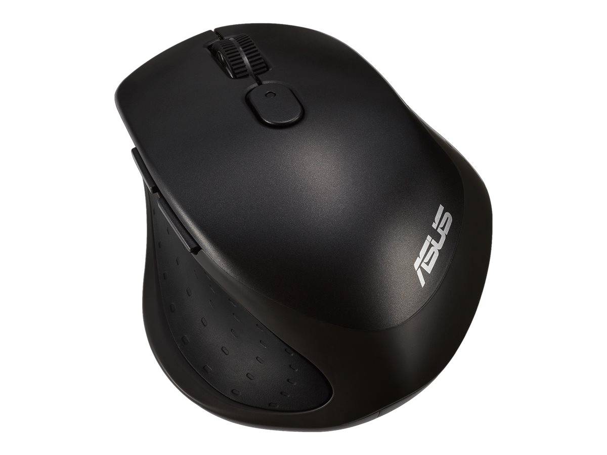 Schwarze ASUS kabellose Computermaus mit Scrollrad und Seitengripf