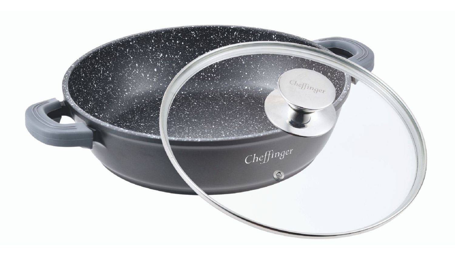 Cheffinger Kochtopf Servierpfanne Schmorpfanne Induktion Ø36cm Alu Guss Topf Pfanne