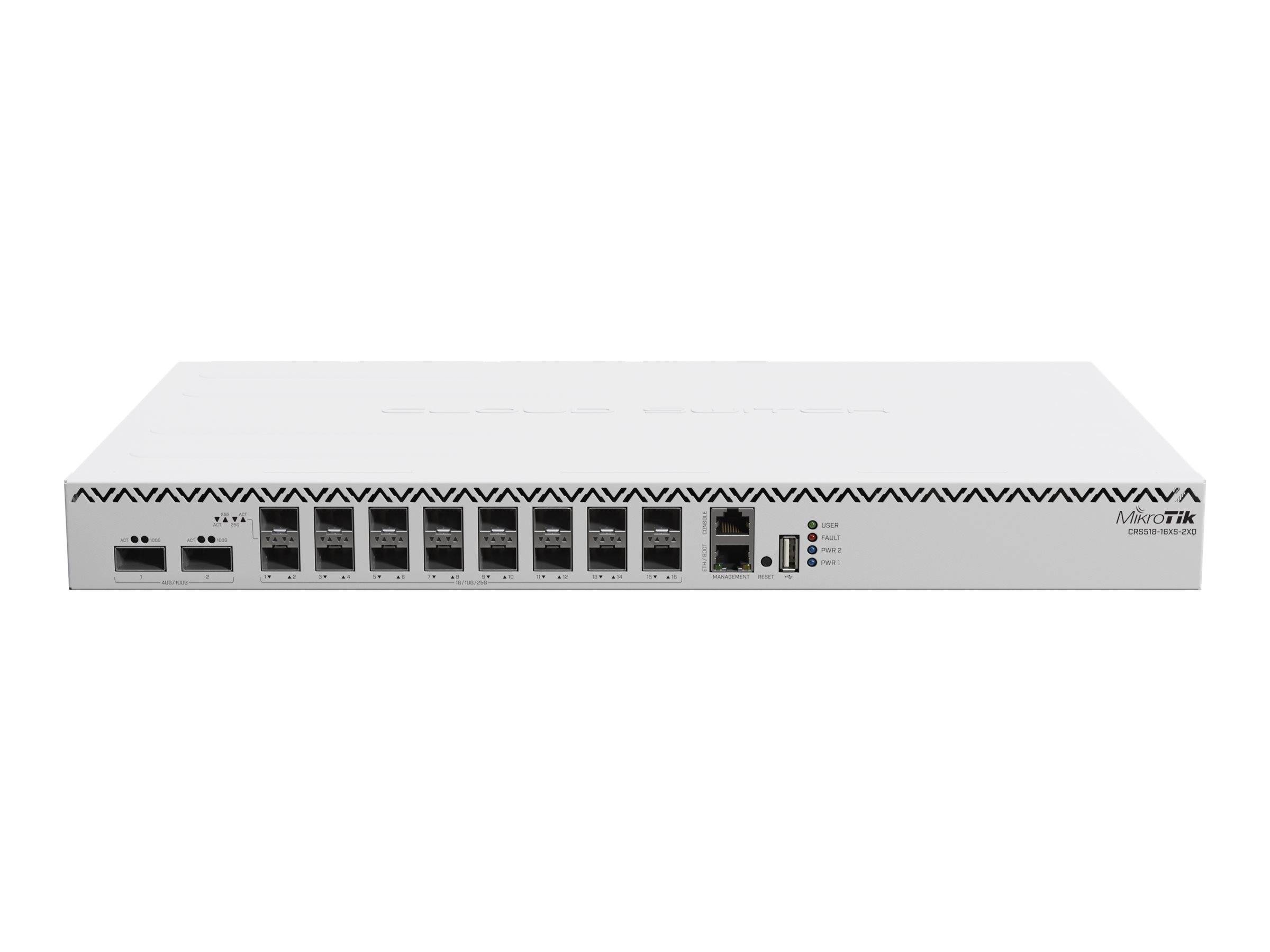 MikroTik CRS518-16XS-2XQ-RM - Switch - L3 - 16 x 25 Gigabit SFP28 + 2 x 100 Gigabit QSFP28