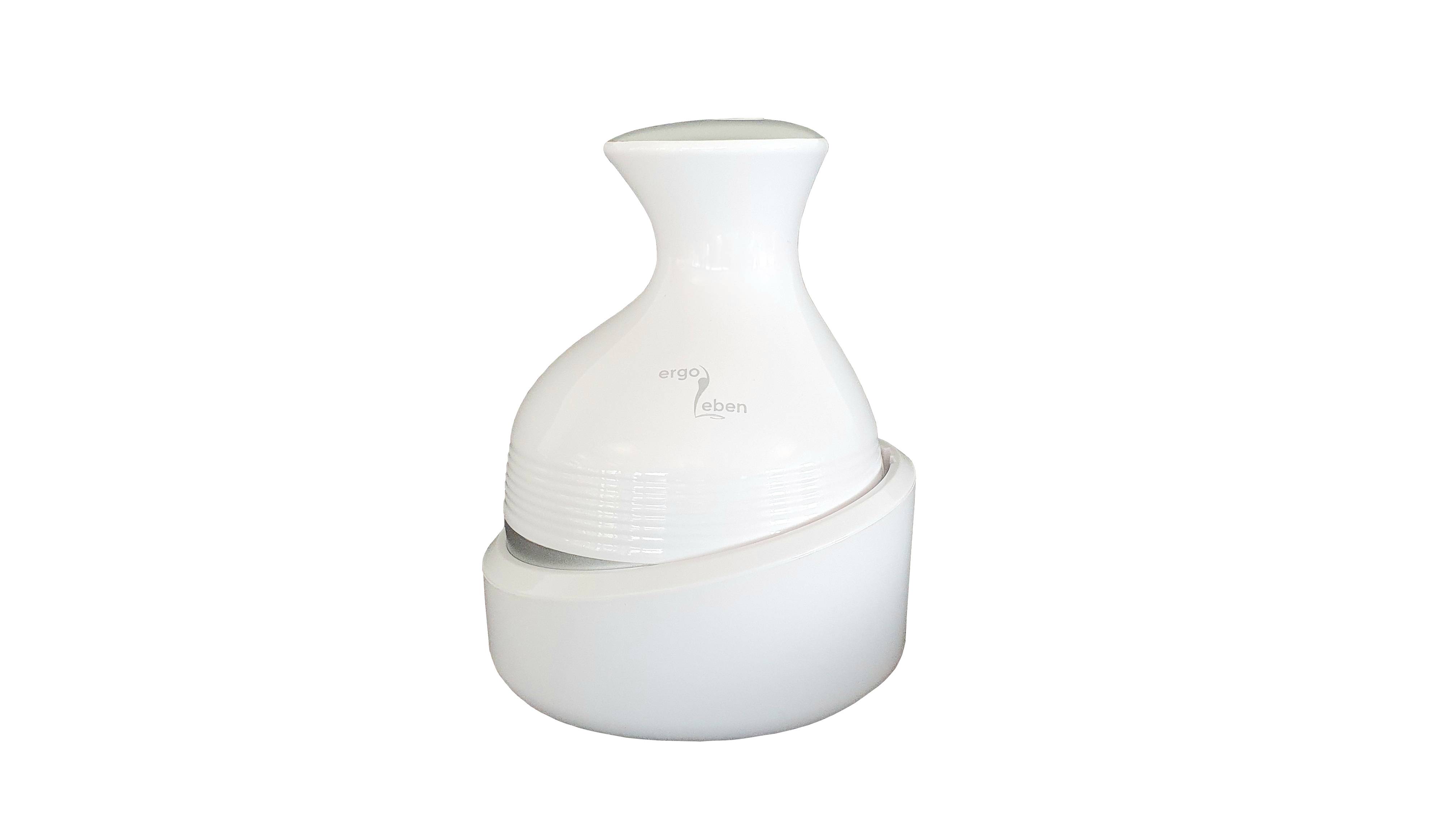 ERGOLEBEN elektrisches Kopfmassagegerät weiss | kabellos wiederaufladbar spritzwassergeschützt | Kopfhaut Massage für Entspannung Wellness weniger