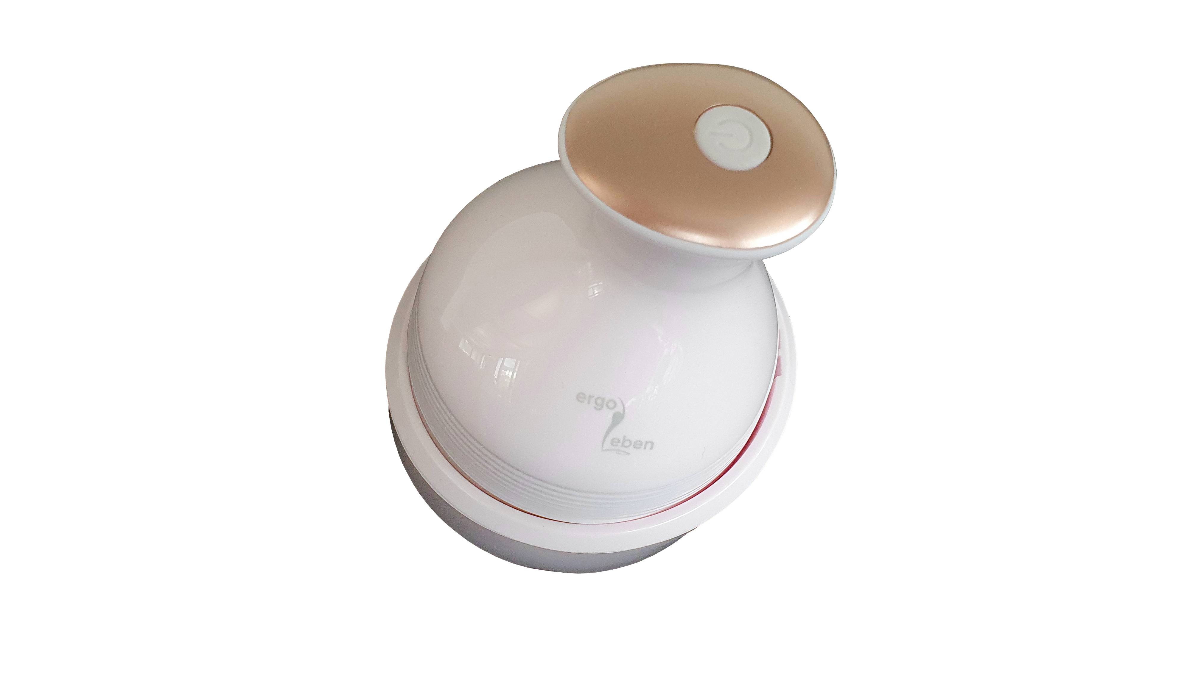 ERGOLEBEN elektrisches Kopfmassagegerät rose | kabellos wiederaufladbar spritzwassergeschützt | Kopfhaut Massage für Entspannung Wellness weniger