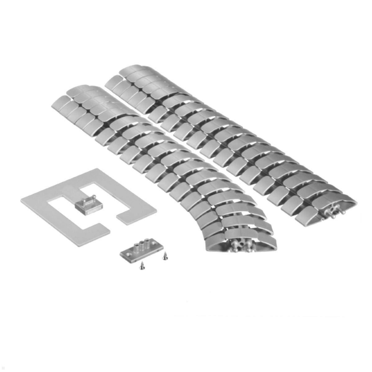 TecLines TKS004S Kabelschlange Set 75 cm mit Bodenplatte und Tischbefestigung, s...