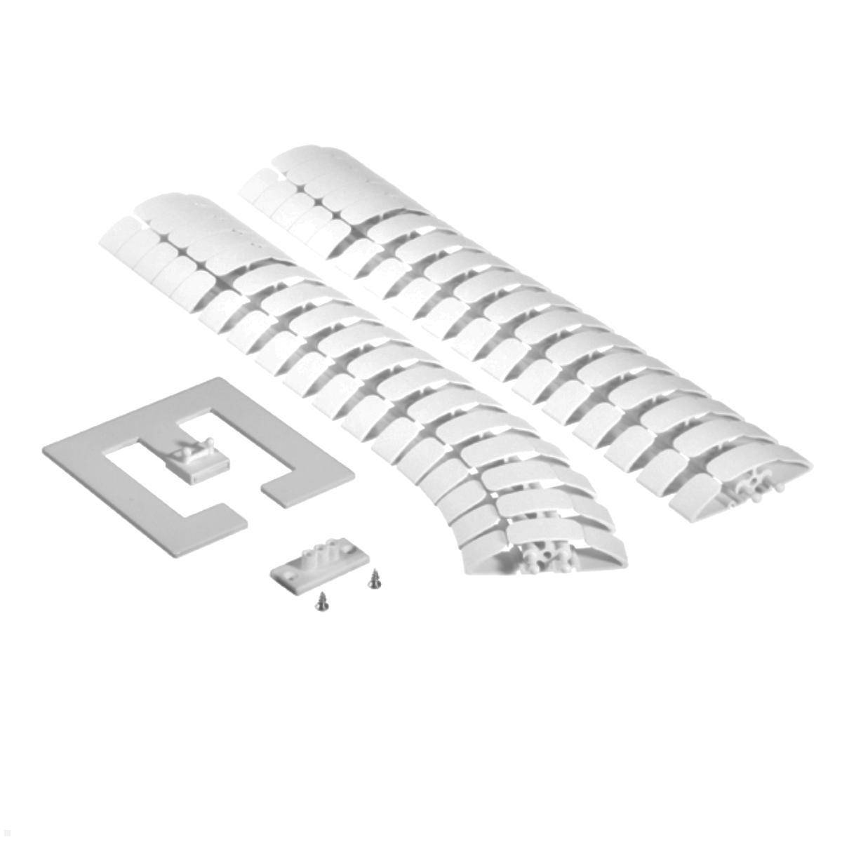 TecLines TKS004W Kabelschlange Set 75 cm mit Bodenplatte und Tischbefestigung, w...