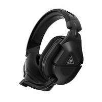 Schwarzes Over-Ear-Gaming-Headset mit Boom-Mikrofon und gepolstertem Kopfbügel, vor weißem Hintergrund gezeigt.
