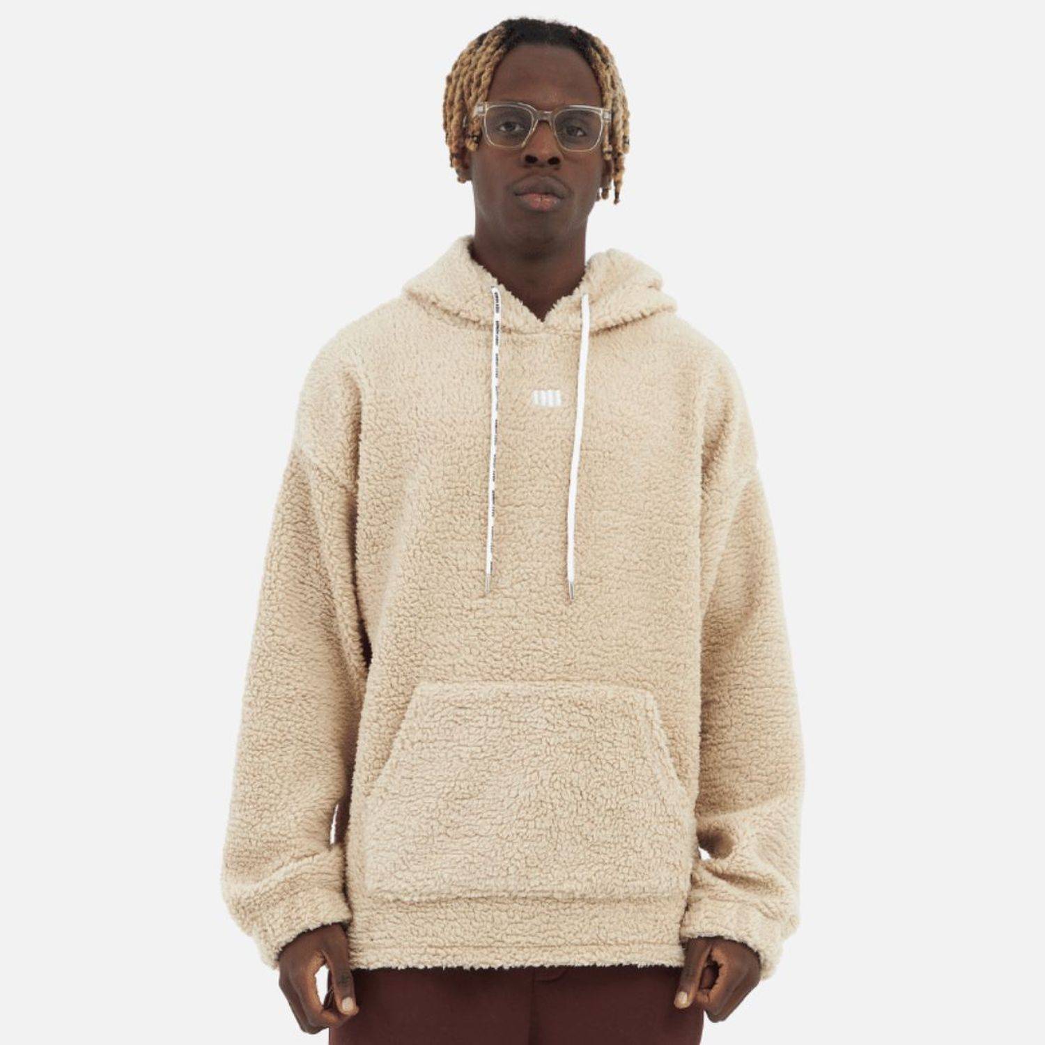 Teddy Basic Hoodie Teddyfell Sweater Pullover Oversize M Beige