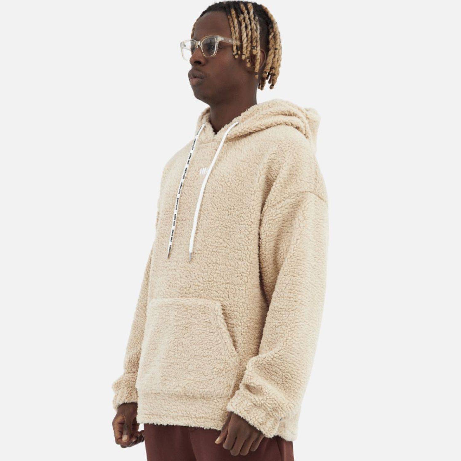 Teddy Basic Hoodie Teddyfell Sweater Pullover Oversize M Beige