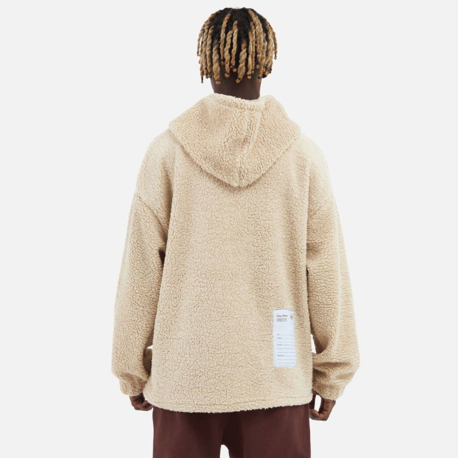 Teddy Basic Hoodie Teddyfell Sweater Pullover Oversize M Beige