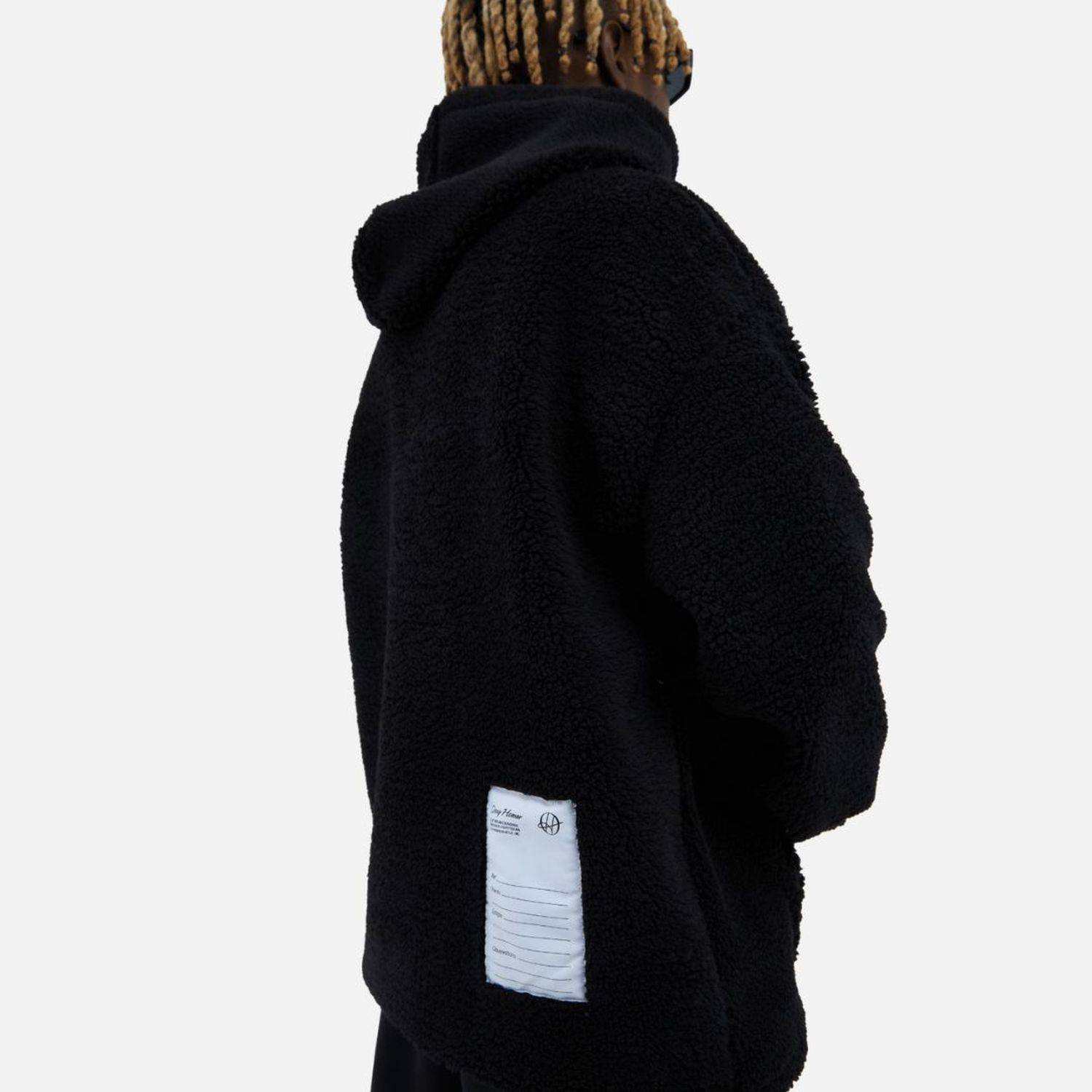 Teddy Basic Hoodie Teddyfell Sweater Pullover Oversize L Schwarz