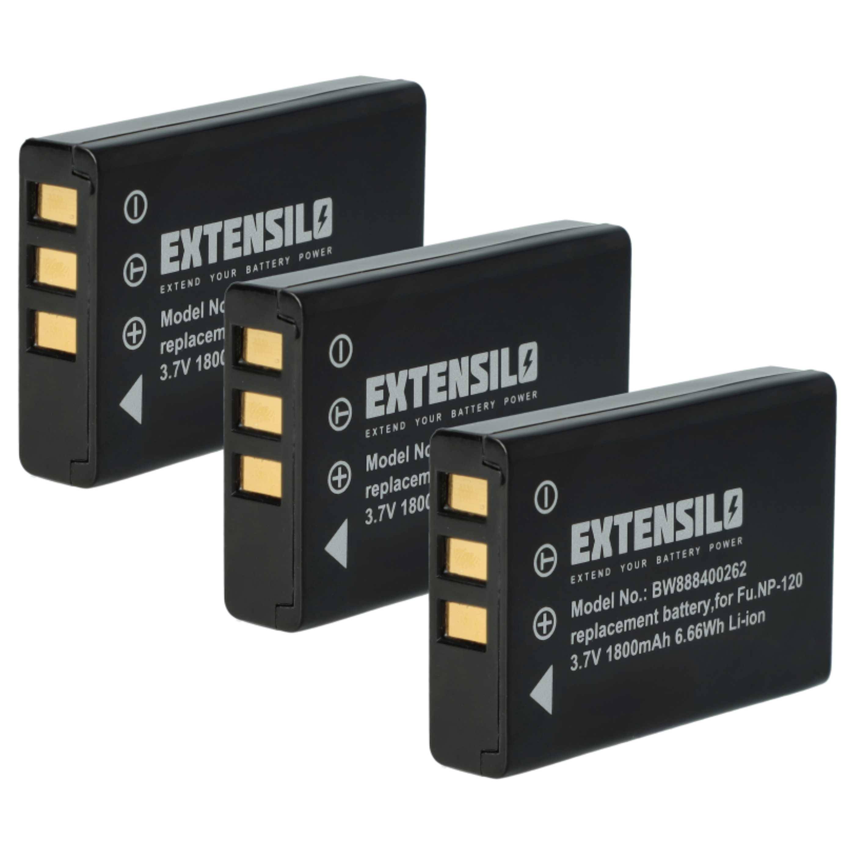EXTENSILO 3x Akku Ersatz für Drift DRIFLLBAT | für Kamera (1800 mAh, 3,7 V, Li-Ion)