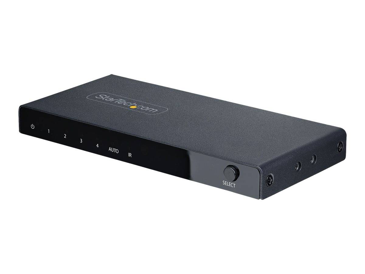 StarTech.com 4-Port 8K HDMI Switch, HDMI 2.1 Switcher 4K 120Hz HDR10+, 8K 60Hz UHD, HDMI Switch 4 In 1 Out, Auto/Manual