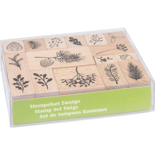 Stempelset Holz Zweige VE=16 Stempel