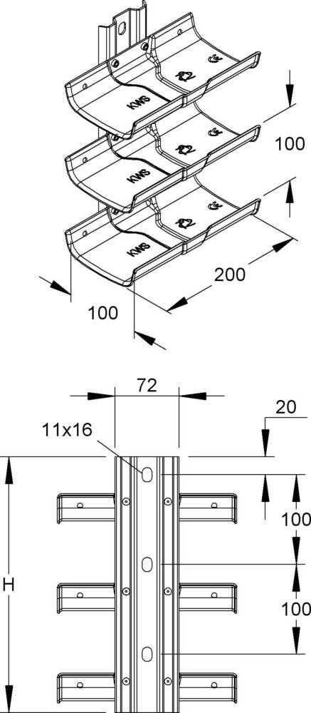 Niedax Kabeltragwannensystem KWS 1 F