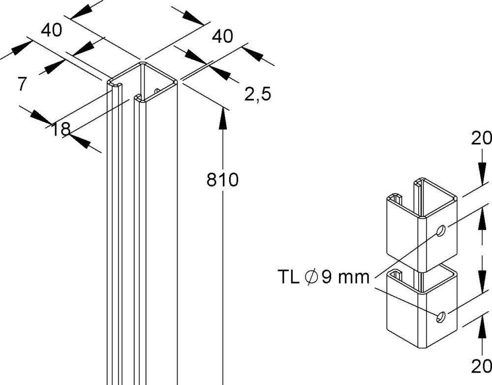 Niedax Stütze C-Profil 2988/810 VWA