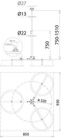 DEHN Variables Dreibeinstativ VDBSRA320PAE #105467